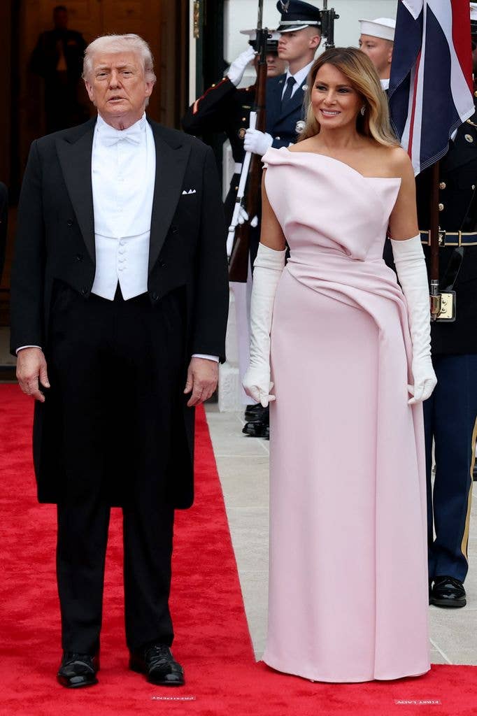 Melania's dress is a Dior gown worth in the region of $80K