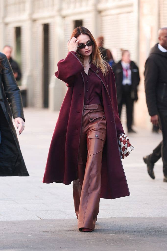 Lily James attends the Zimmermann Womenswear Fall/Winter 2026-2027 show as part of Paris Fashion Week on March 09, 2026 in Paris, France. (Photo by Jacopo Raule/Getty Images)