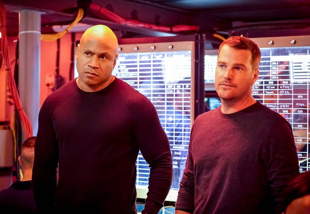 LL COOL J (Special Agent Sam Hanna) and Chris O'Donnell (Special Agent G. Callen) on NCIS: Los Angeles in 2019