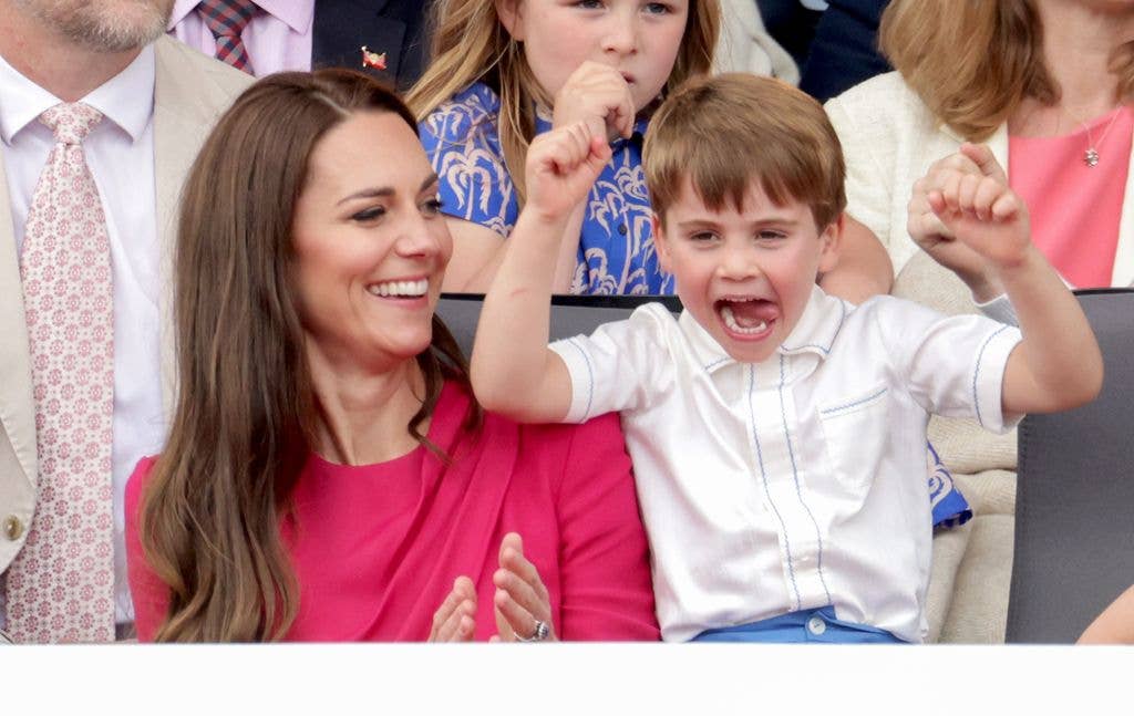 A photo of Prince Louis and Kate Middleton