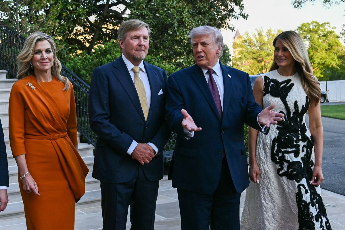 The Dutch royals were welcomed by the US president and first lady