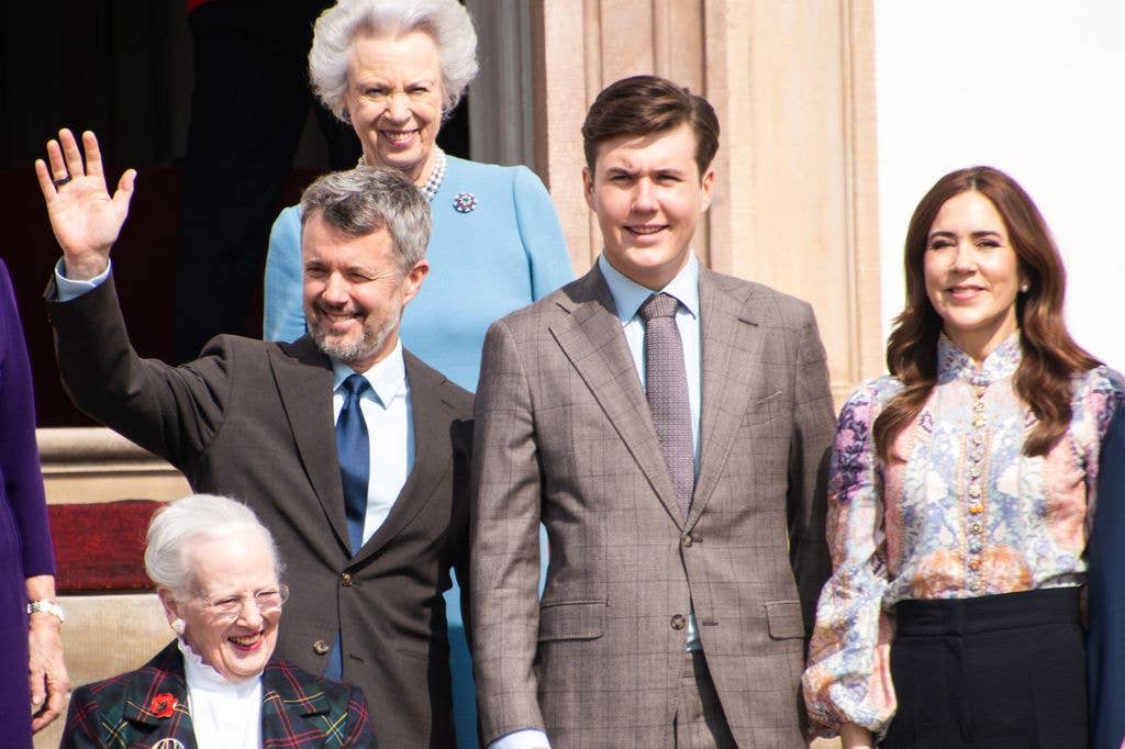 King Frederik (L) and Queen Mary (R) attend along with Crown Prince Christian
