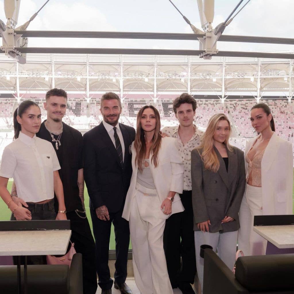Victoria Beckham shared a picture with her family during the ribbon-cutting ceremony in Miami 