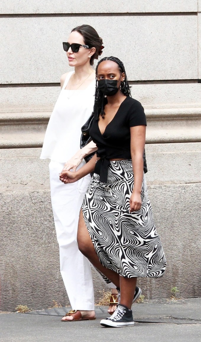 Angelina Jolie & Zahara Jolie-Pitt In Italy
