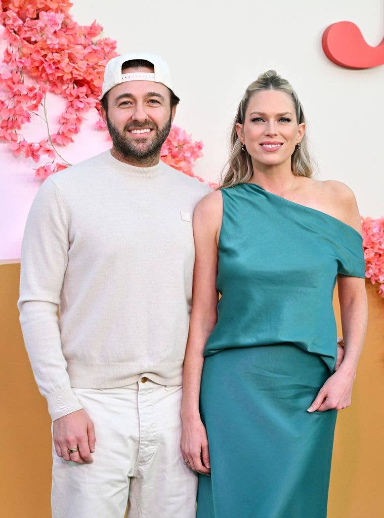 Simon Tikhman and Erin Foster attend the Premiere of Netflix's "Nobody Wants This" Season 2 at The Egyptian Theatre Hollywood on October 16, 2025 in Los Angeles, California. (Photo by Axelle/Bauer-Griffin/FilmMagic)