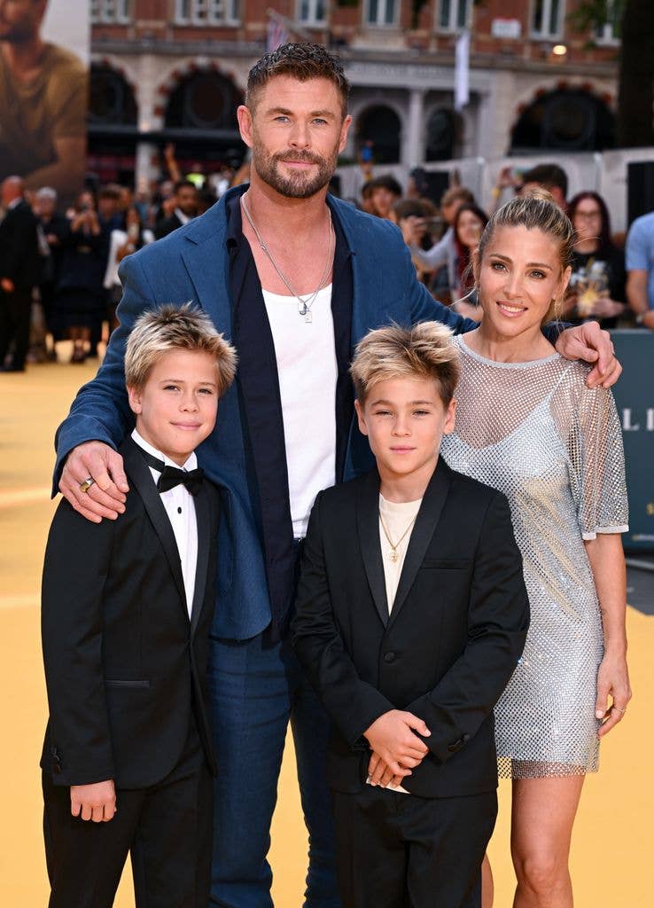 Chris Hemsworth and Elsa Pataky with Tristan Hemsworth and Sasha Hemsworth at the "Limitless: Live Better Now" UK Premiere