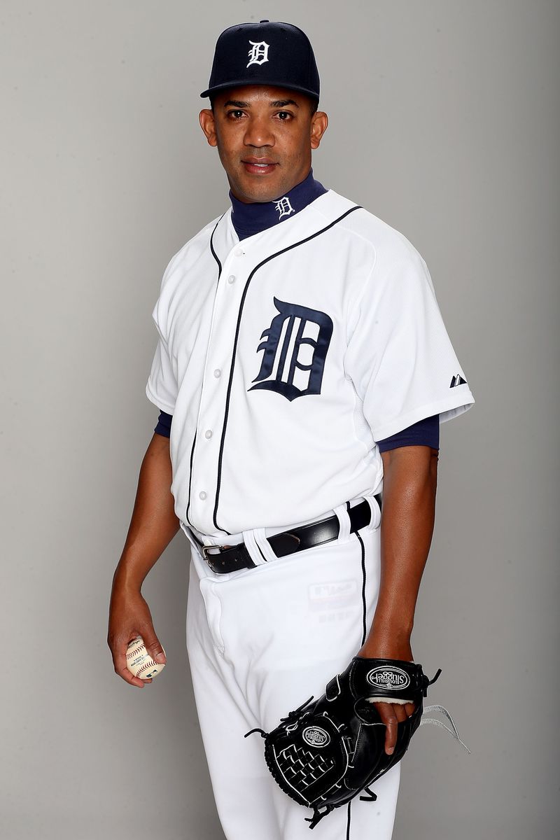Octavio Dotel of the Detroit Tigers poses for a portrait on February 19, 2013 in Lakeland, Florida.  
