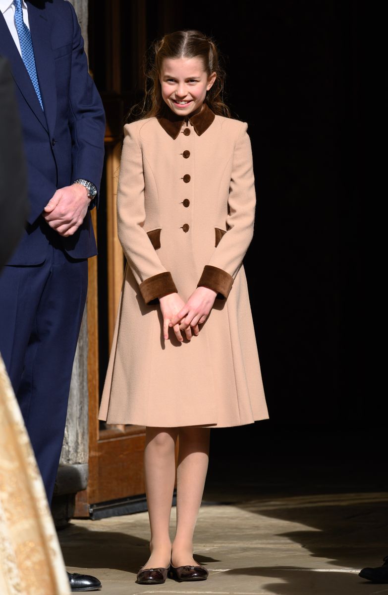 Princess Charlotte Catherine Walker coat Easter service Windsor 2026