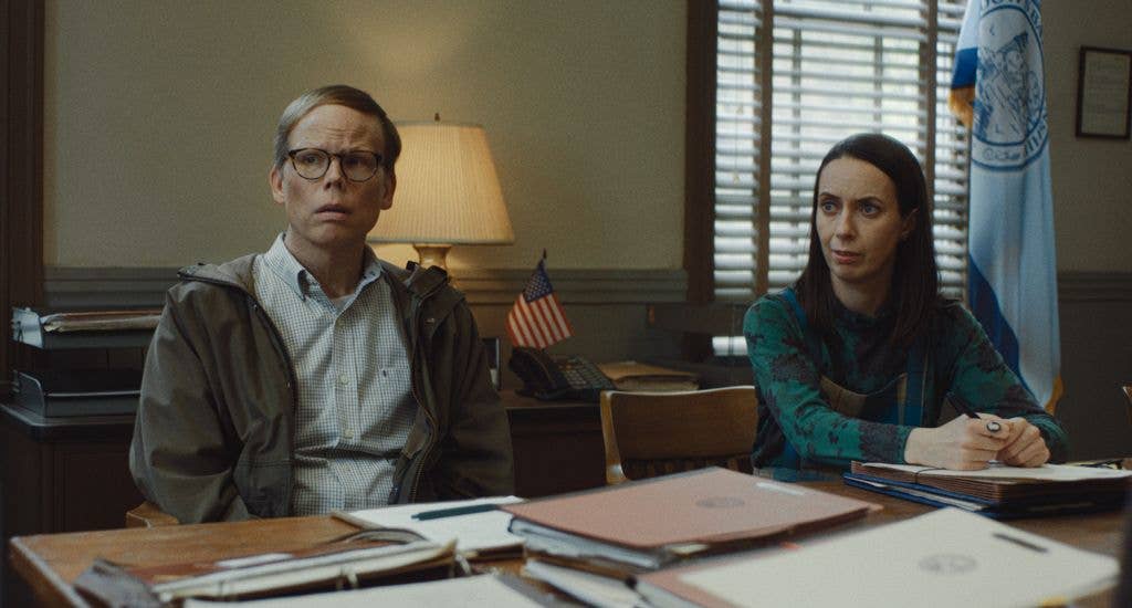 Jeff Hiller and Kate O’Flynn in "Widow’s Bay,"