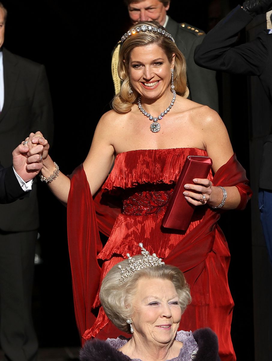 Alongside the Ruby Peacock Tiara, another key heirloom in the Dutch royal collection is the Dutch Diamond Bandeau Tiara. 