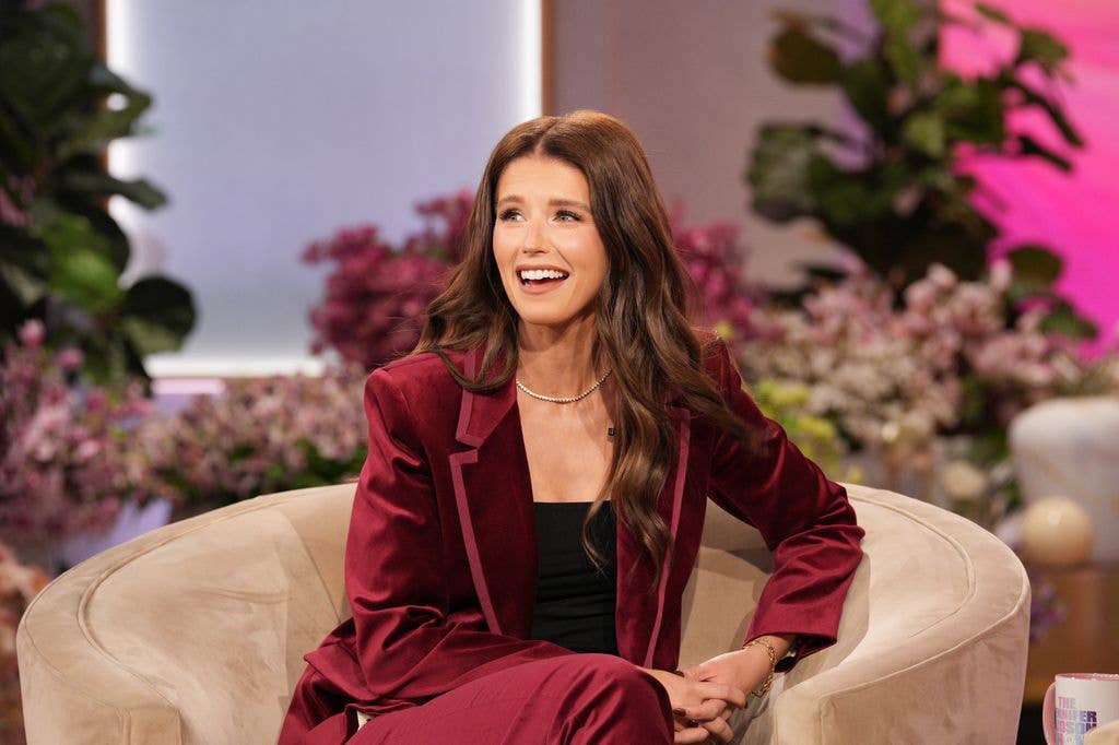 katherine schwarzenegger burgundy suit