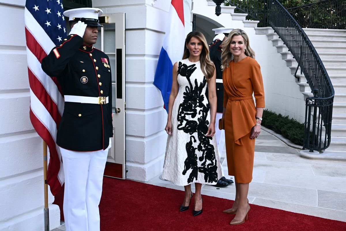 Queen Maxima and Melania Trump this past April 13
