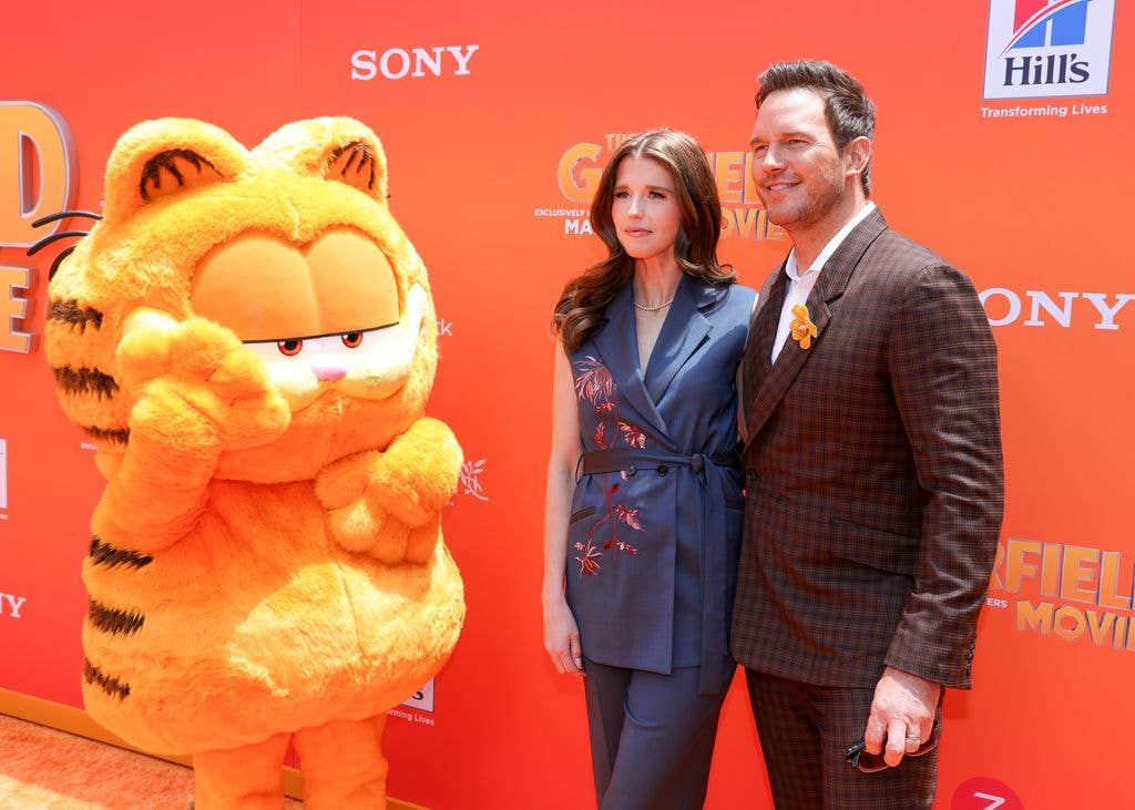 Katherine Schwarzenegger and Chris Pratt at The Garfield Movie World Premiere held at the TCL Chinese Theatre on May 19, 2024 in Hollywood, California