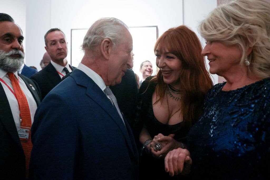 The duo caught up with the King during the gathering