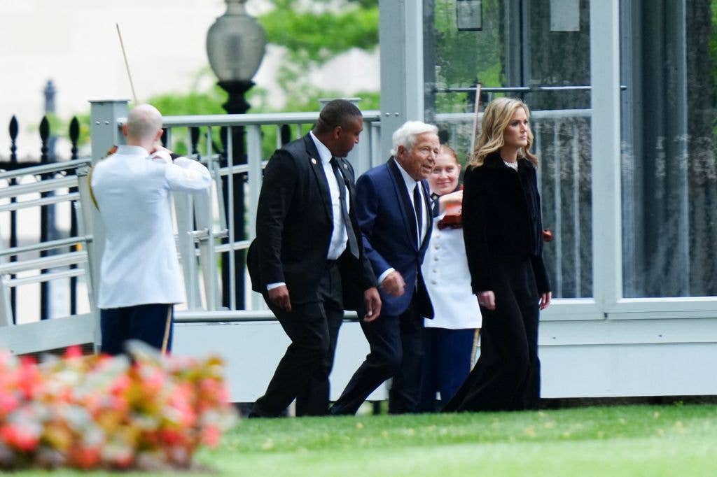 US fashion designer Ralph Lauren arrives for a State Dinner in the East Room of the White House in Washington, DC, on April 28, 2026.