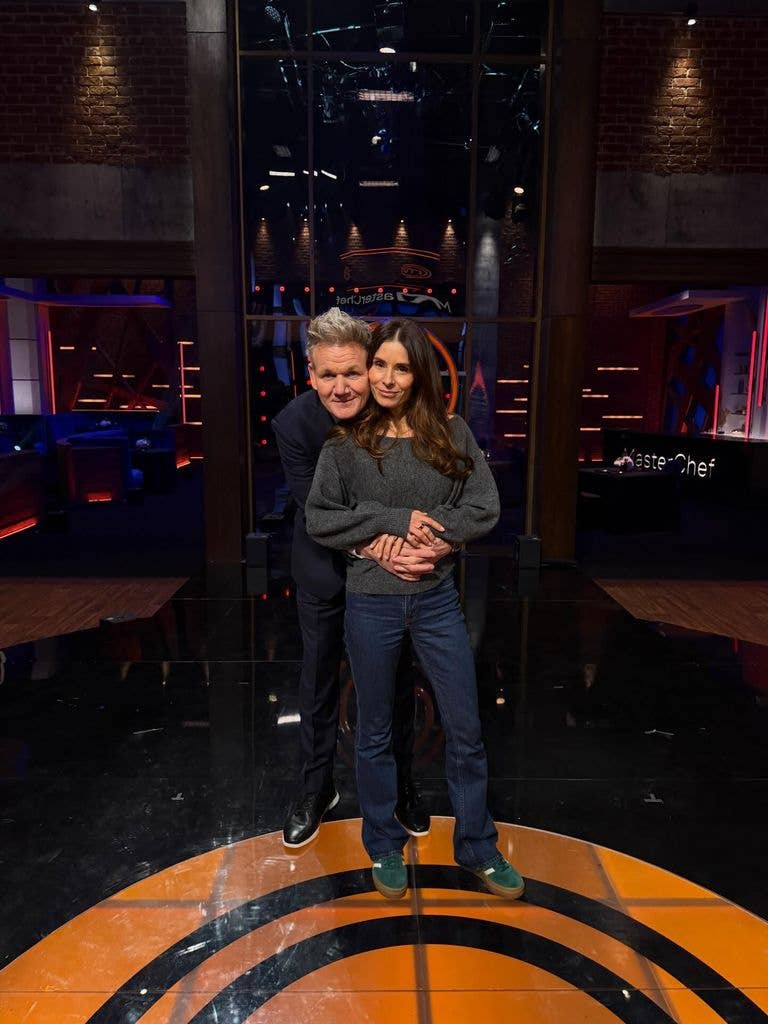 Tana dressed down for the occasion in some jeans and trainers 