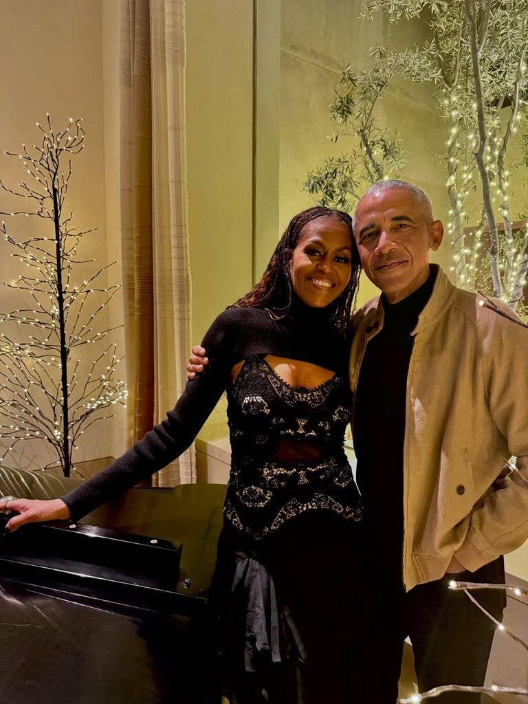 Michelle and Barack Obama on Christmas