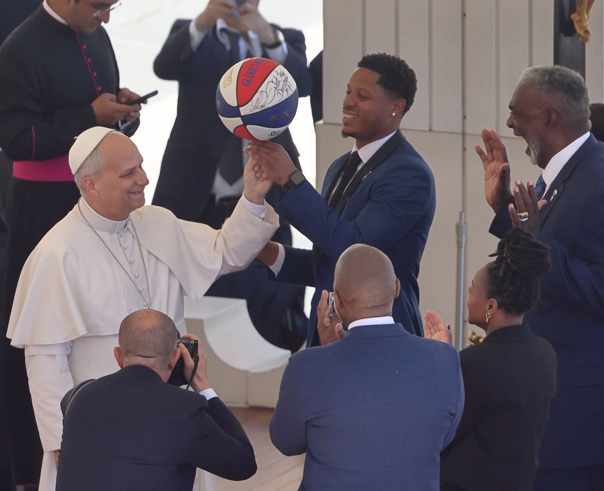 Pope Leo XIV during the general audience in St. Peter's Square