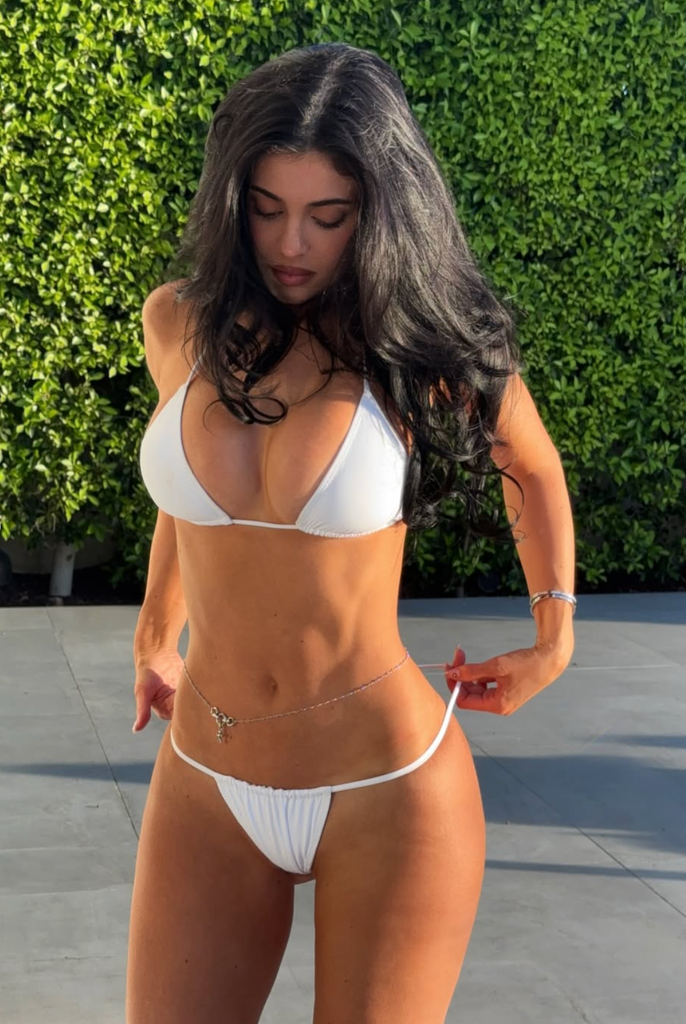 Kylie looks incredible in her white bikini