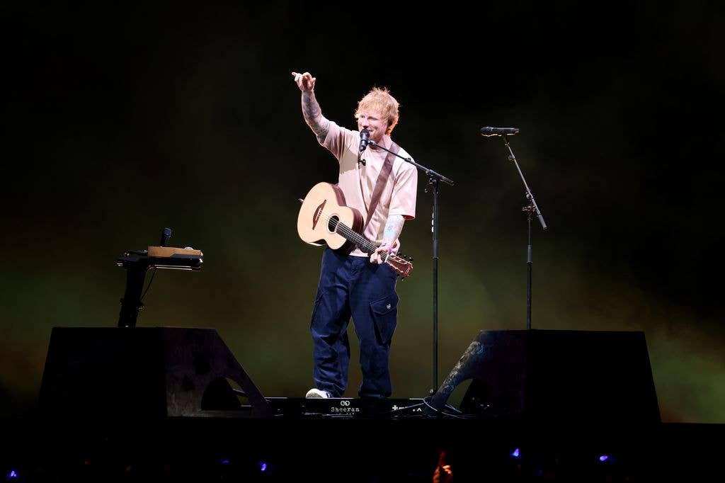 Ed Sheeran performs during iHeartRadio KISS108's Jingle Ball 2025 