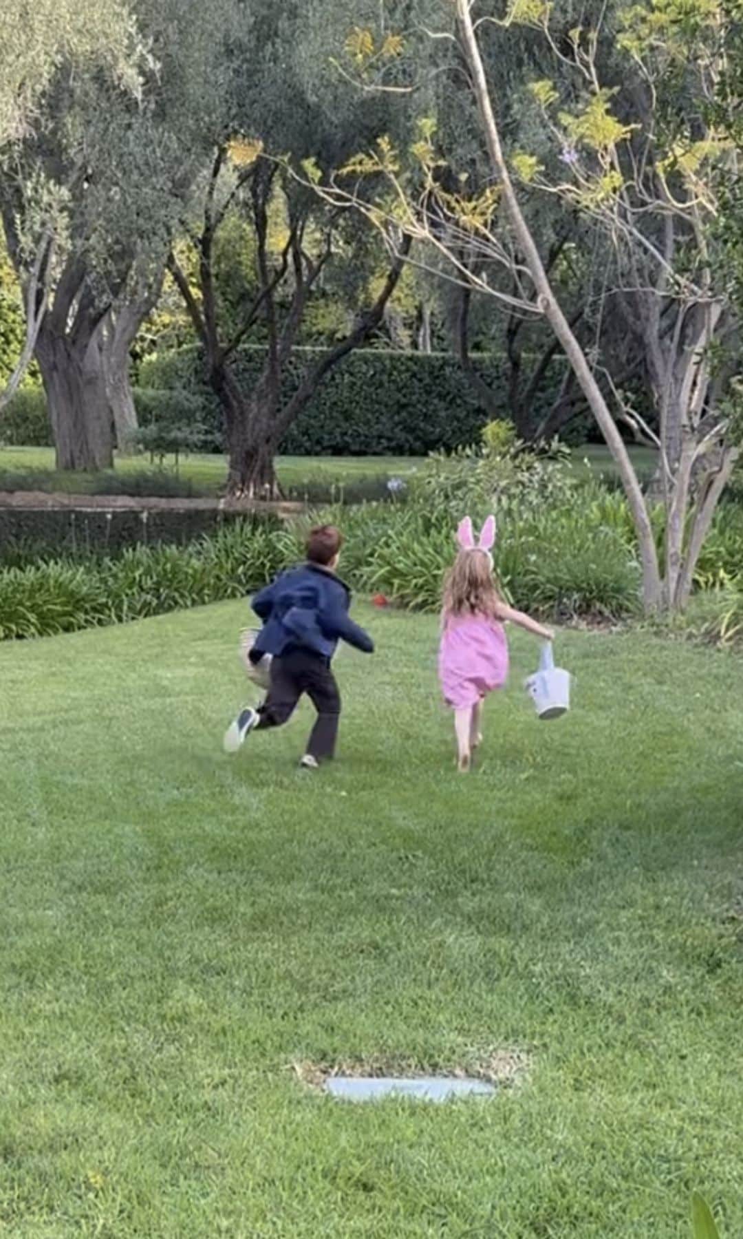 Archie and Lilibet racing to find Easter eggs