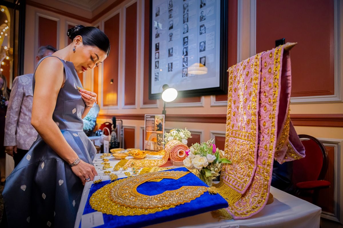 Princess Sirivannavari Nariratana Rajakanya attends the exhibition opening of Chud Thai with traditional National Thai Costumes at Hotel des Indes on April 9, 2026 in The Hague, Netherlands