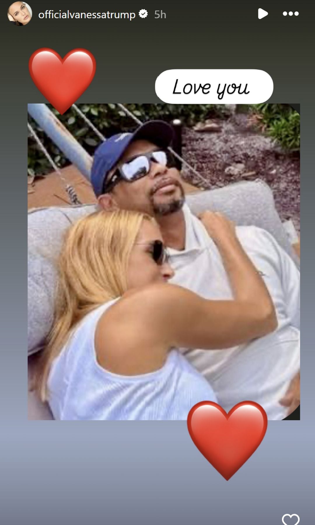 Trump shared a photo with Woods and a supportive message