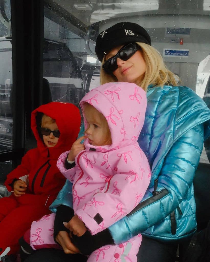 Photos shared by Paris Hilton April 2026 featuring her kids London and Marilyn on vacation in Big Sky, Montana