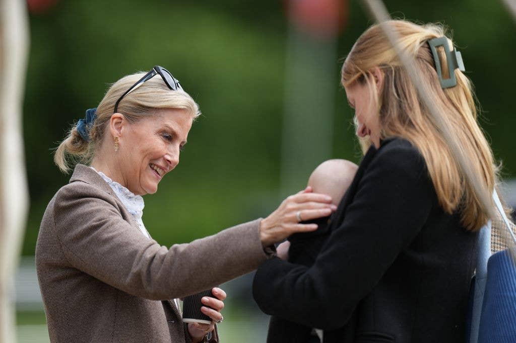 Duchess Sophie cooed over the little baby at the event