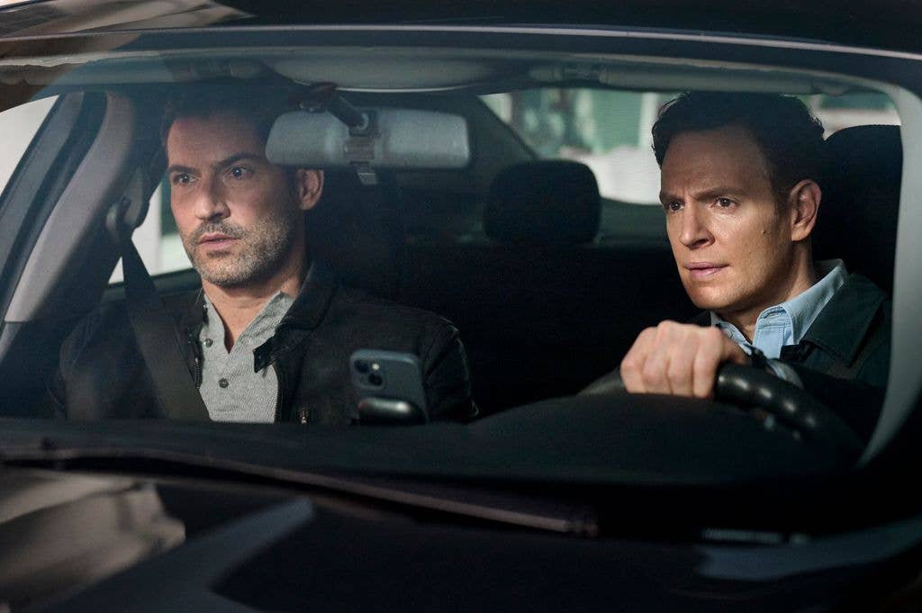 Tom Ellis as CIA Case Officer Colin Glass and Nick Gehlfuss as Special Agent Bill Goodman