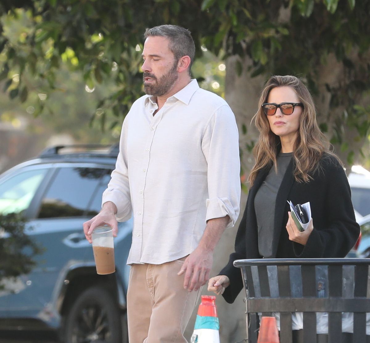 Ben Affleck and Jennifer Garner share a warm reunion in Brentwood, stepping out as a smiling and happy pair to celebrate Easter with family before taking their son Samuel to the Federal Building in Los Angeles to handle passport errands on April 3, 2026.