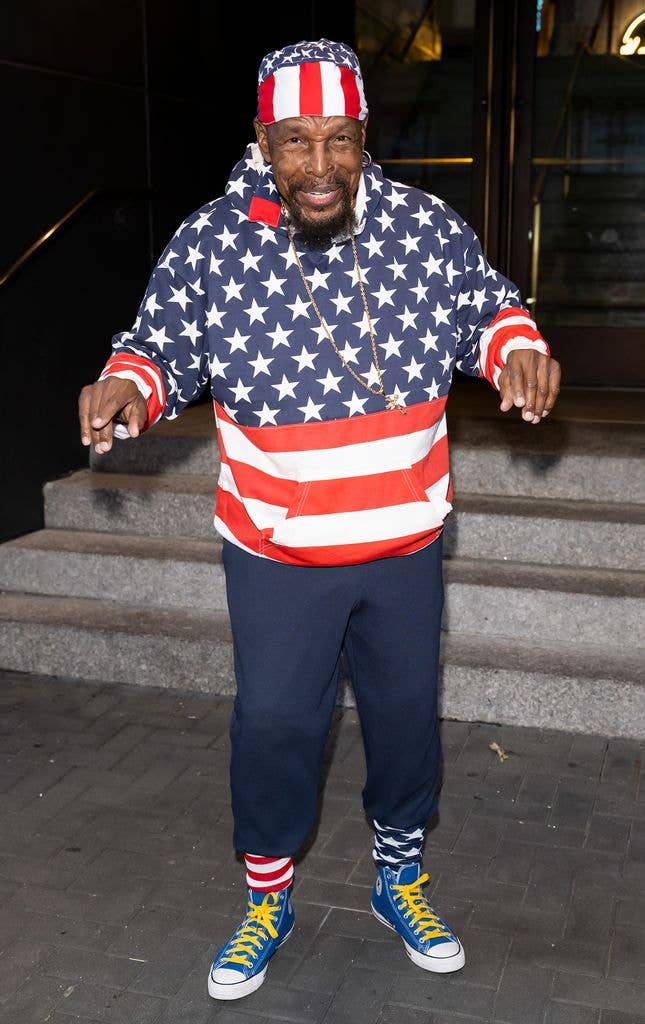 photo of mr t in stars and stripes outfit