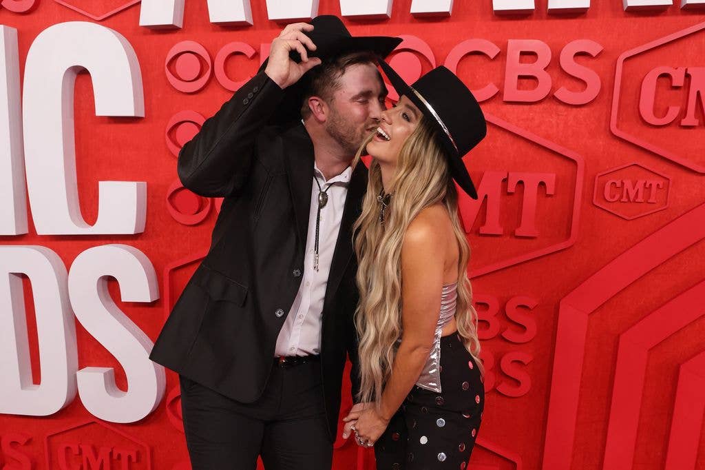 Devlin Hodges and Lainey Wilson attend the 2024 CMT Music Awards