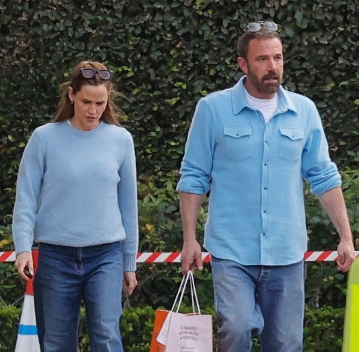 Ben Affleck and Jennifer Garner stepped out in complementary blue ensembles for a casual afternoon in LA