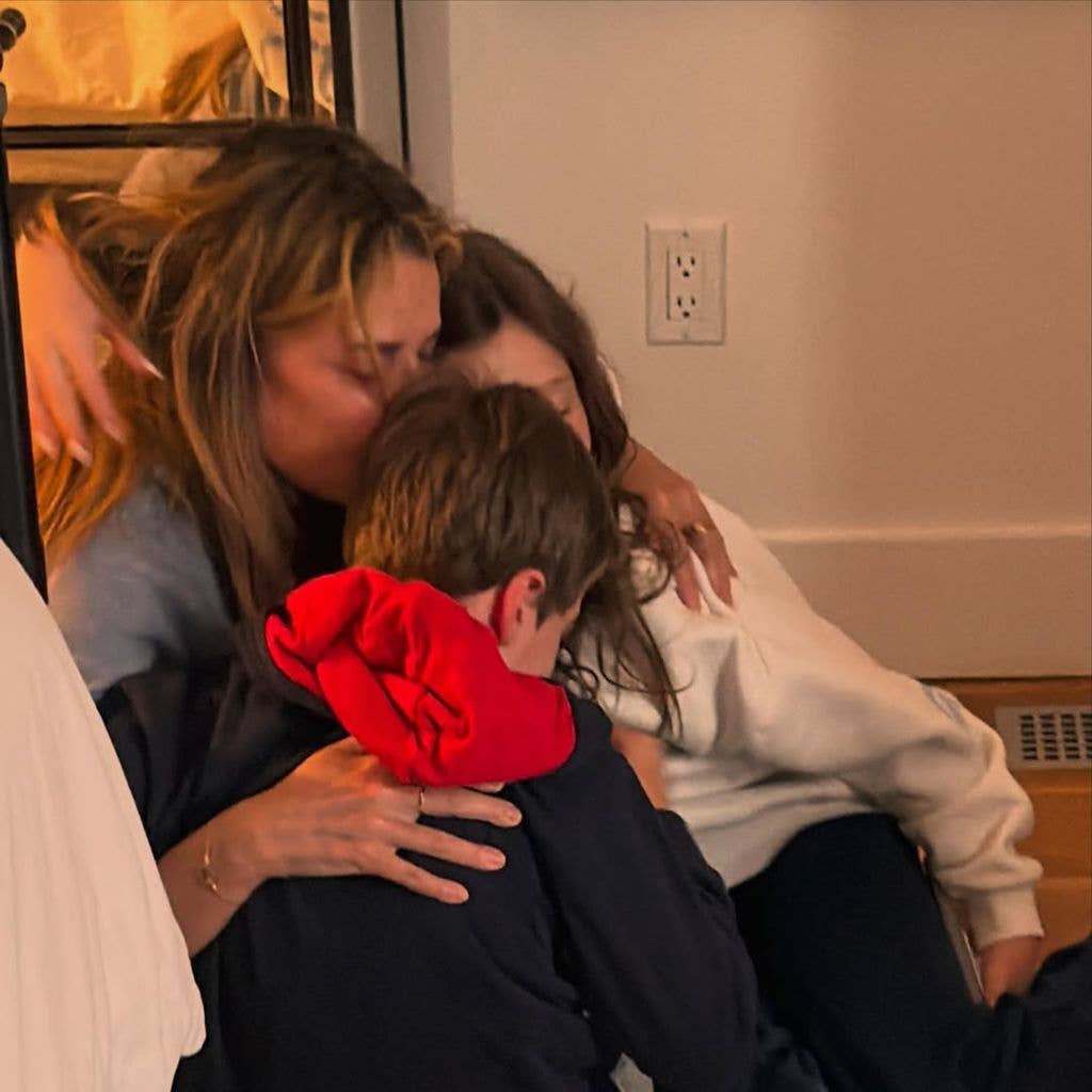 Savannah Guthrie embraced by her kids Vale and Charley in a photo shared by her husband Michael Feldman on Instagram