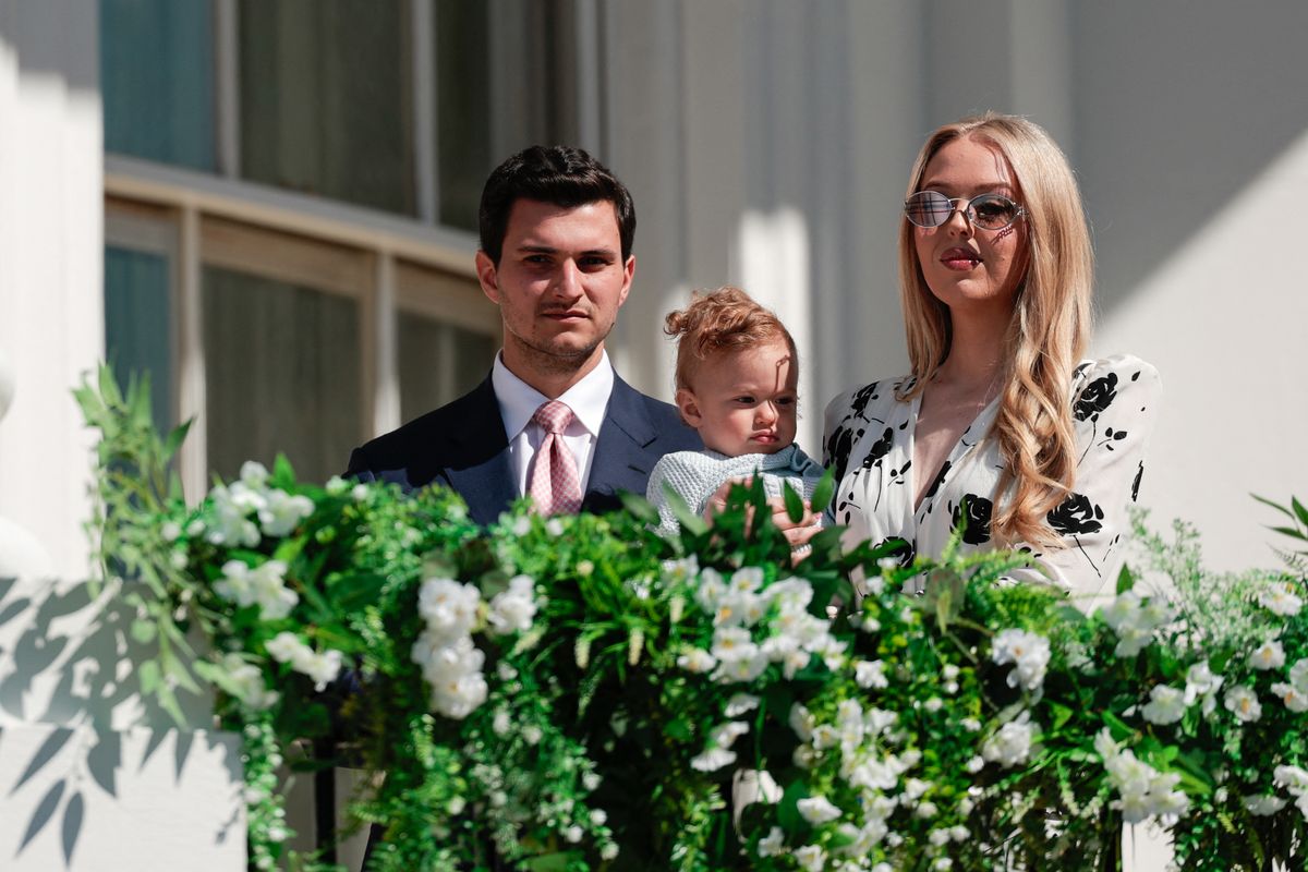 Tiffany Trump coordinates effortlessly with baby Alexander in chic spring style at the White House Easter Egg Roll