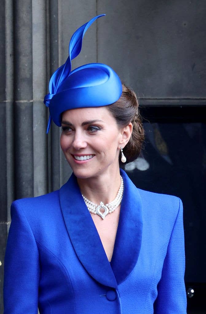 Kate Middleton in all-blue outfit