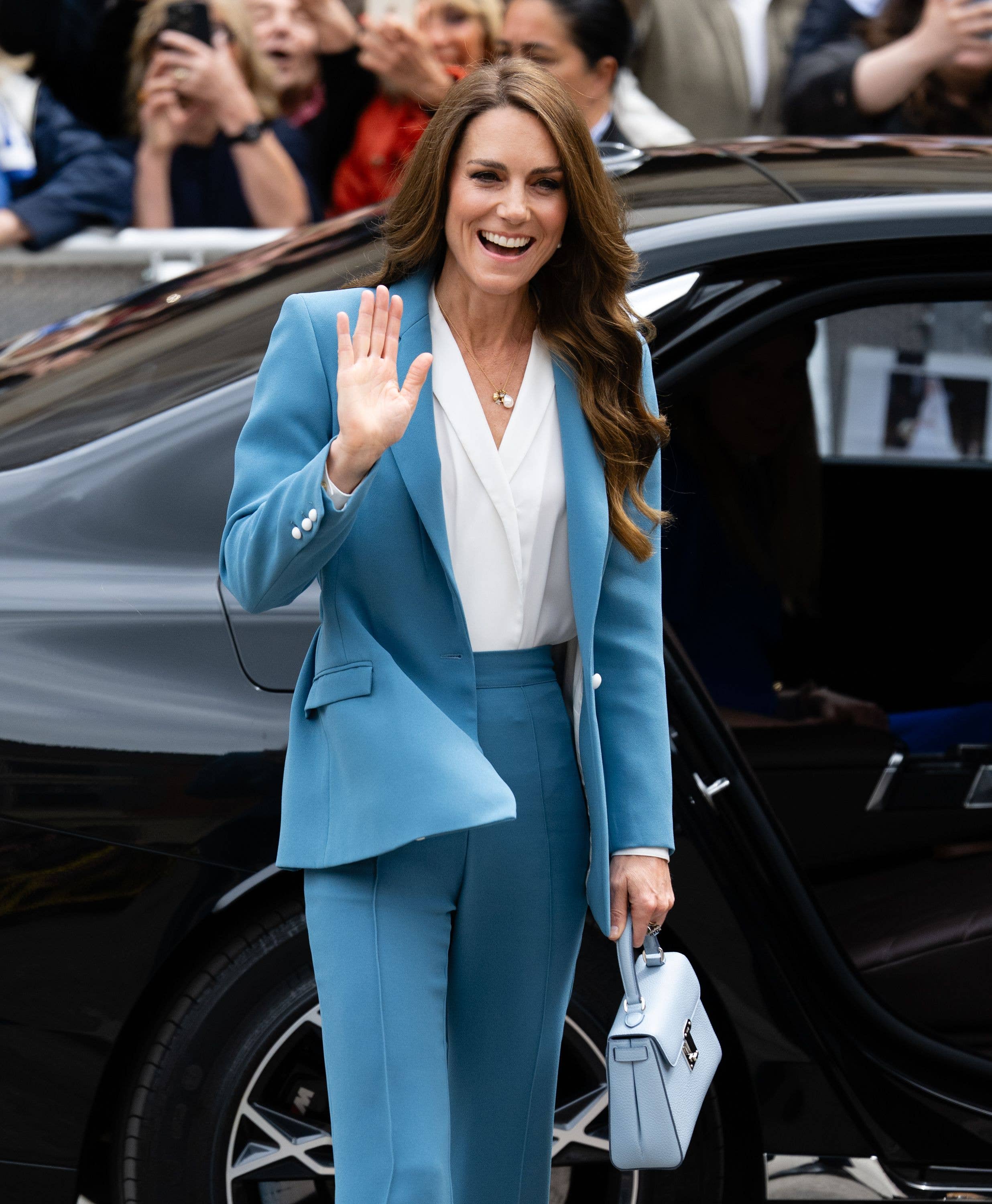 Kate Middleton, the Princess of Wales visits the Piazza Camillo Prampolini where she is welcomed to the city at Reggio Emiliaâs Town Hall during the first day of her visit to Reggio Emilia on May 13, 2026 in Reggio Emilia, Italy.