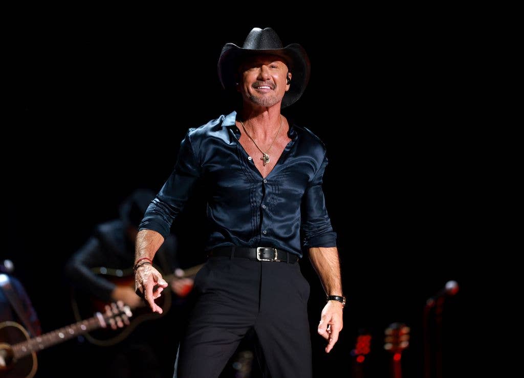 Tim McGraw performs onstage during the 2025 iHeartRadio Music Festival at T-Mobile Arena