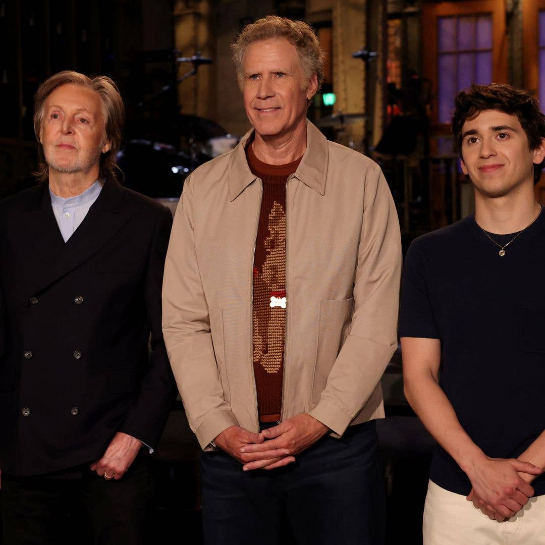 SATURDAY NIGHT LIVE -- Episode 1904 -- Pictured: (l-r) Musical guest Paul McCartney, host Will Ferrell, and Marcello HernÃ¡ndez during Promos on Thursday, May 14, 2026