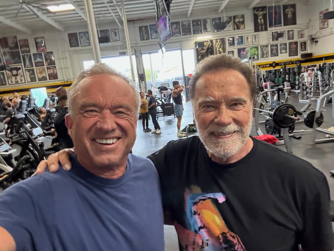 RFK Jr. and Arnold Schwarzenegger met for a workout at Gold's Gym