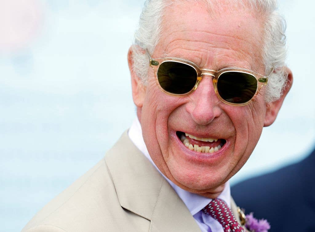I love a pair of sunglasses, but the best accessory one can wear is a smile! Charles at both at the 2023 Sandringham Flower Show.