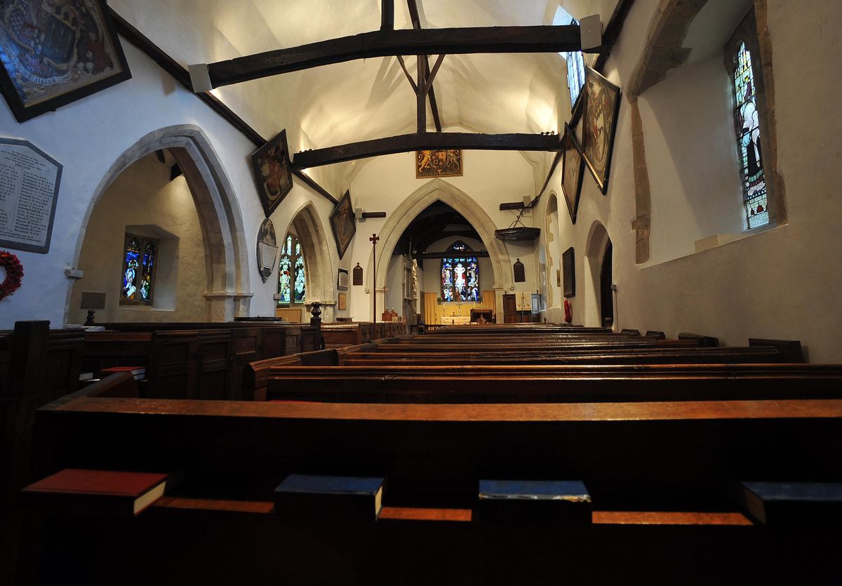 The interior of the Church of St Mary the Virgin in the village of Bucklebury.