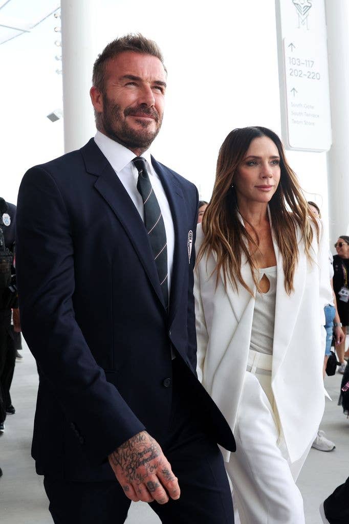 Victoria looked stunning in her white suit