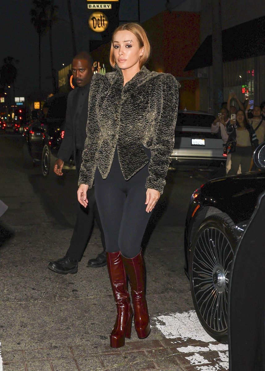 Ye and Bianca Censori made a bold, fashion-forward appearance as they arrived at North West's Complex pop-up event in Los Angeles.