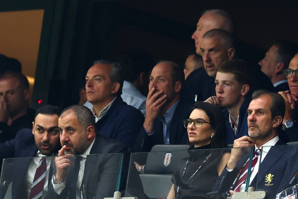 Prince William looking nervous in a crowd