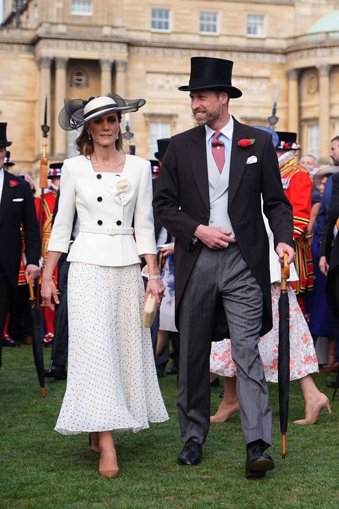 Kate Middleton and Prince William at a garden party