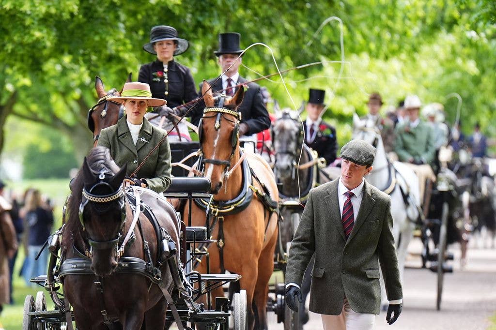 Lady Louise driving a carriage in line of carriages