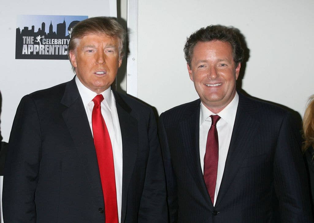 Donald Trump and Piers Morgan attend "The Celebrity Apprentice" season finale at the American Museum of Natural History on May 10, 2009 in New York City.