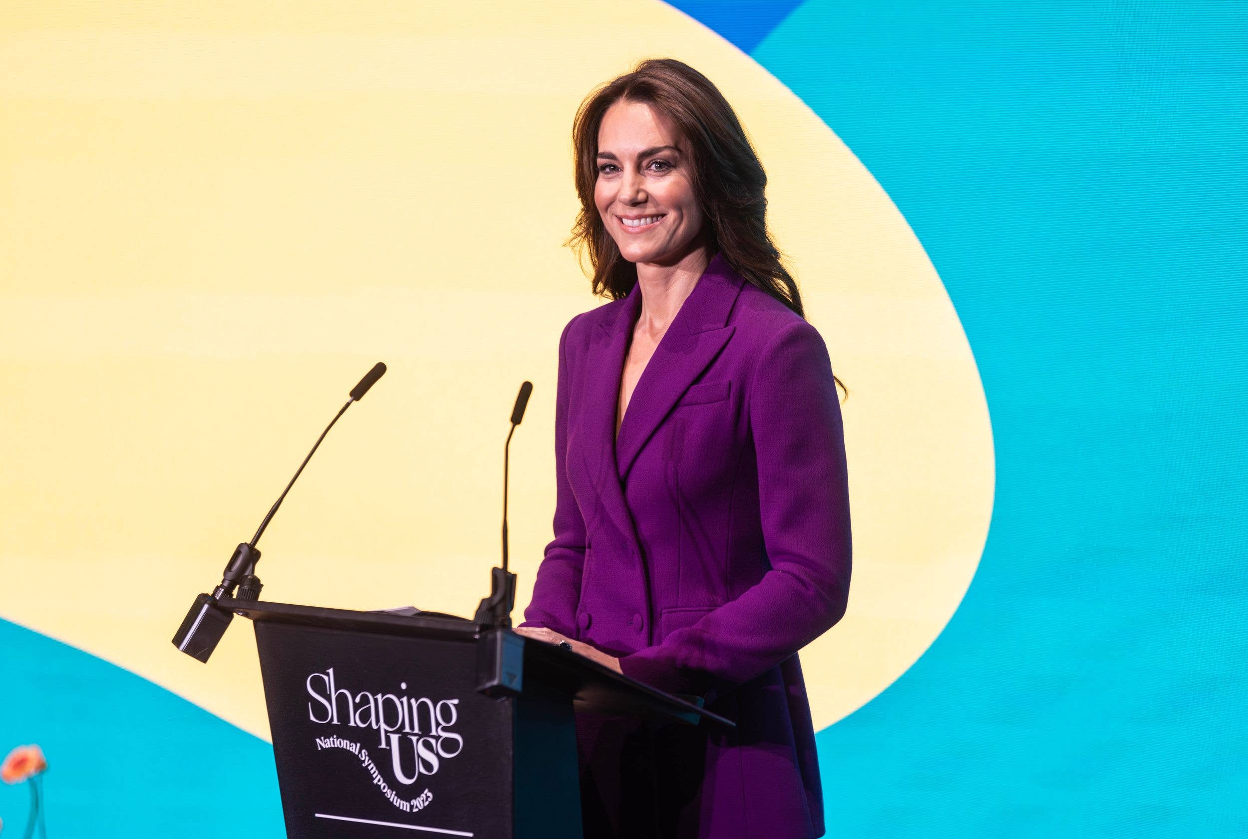 Princess Kate makes a keynote speech during the Shaping Us National Symposium in 2023.